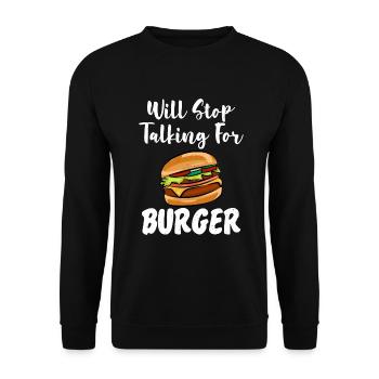 Burger Lover Gift - Unisex Sweatshirt - black - Front - Alina (178cm) & Michal (187cm)