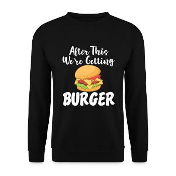 Burger Lover Gift - Unisex Sweatshirt - black - Front - Alina (178cm) & Michal (187cm)