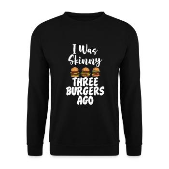 Burger Lover Gift - Unisex Sweatshirt - black - Front - Alina (178cm) & Michal (187cm)