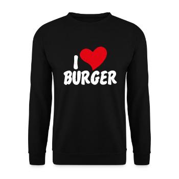Burger Lover Gift - Unisex Sweatshirt - black - Front - Alina (178cm) & Michal (187cm)
