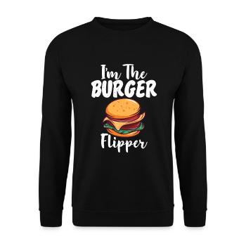 Burger Lover Gift - Unisex Sweatshirt - black - Front - Alina (178cm) & Michal (187cm)