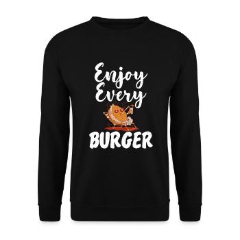 Burger Lover Gift - Unisex Sweatshirt - black - Front - Alina (178cm) & Michal (187cm)