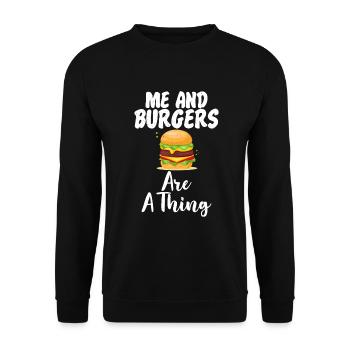 Burger Lover Gift - Unisex Sweatshirt - black - Front - Alina (178cm) & Michal (187cm)