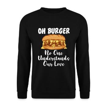 Burger Lover Gift - Unisex Sweatshirt - black - Front - Alina (178cm) & Michal (187cm)