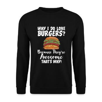 Burger Lover Cadeau - Sweat-shirt Unisexe - noir - Devant - Alina (178cm) & Michal (187cm)