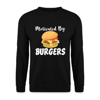 Burger Lover Gift - Unisex Sweatshirt - black - Front - Alina (178cm) & Michal (187cm)
