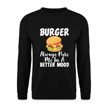 Burger Lover Gift - Unisex Sweatshirt - black - Front - Alina (178cm) & Michal (187cm)