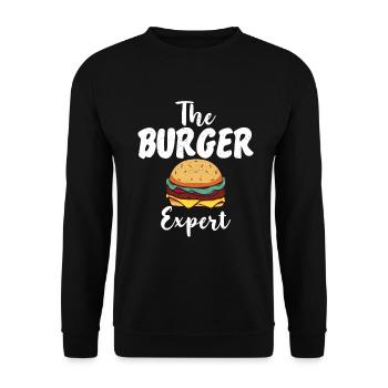 Burger Lover Gift - Unisex Sweatshirt - black - Front - Alina (178cm) & Michal (187cm)