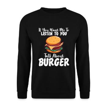 Burger Lover Gift - Unisex Sweatshirt - black - Front - Alina (178cm) & Michal (187cm)
