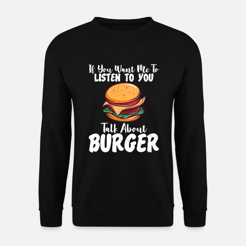 Burger Lover Geschenk - Unisex Pullover - Schwarz