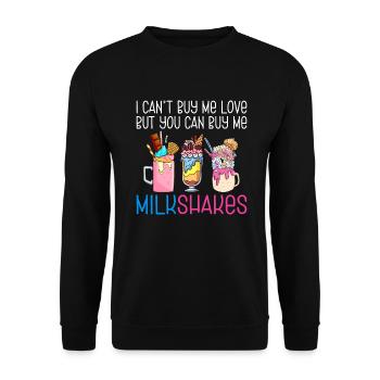I love Milkshakes Milkshake Gift - Unisex Sweatshirt - black - Front - Alina (178cm) & Michal (187cm)