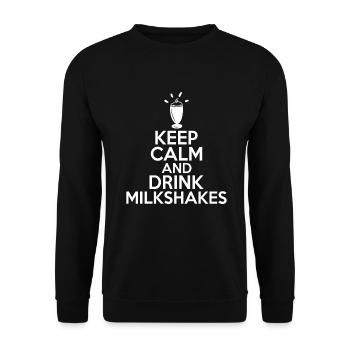 I love Milkshakes Milkshake Gift - Unisex Sweatshirt - black - Front - Alina (178cm) & Michal (187cm)