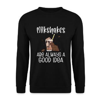 I love Milkshakes Milkshake Gift - Unisex Sweatshirt - black - Front - Alina (178cm) & Michal (187cm)