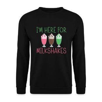 I love Milkshakes Milkshake Gift - Unisex Sweatshirt - black - Front - Alina (178cm) & Michal (187cm)