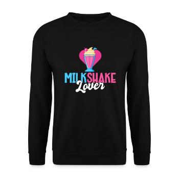 I love Milkshakes Milkshake Gift - Unisex Sweatshirt - black - Front - Alina (178cm) & Michal (187cm)