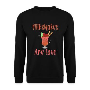 I love Milkshakes Milkshake Gift - Unisex Sweatshirt - black - Front - Alina (178cm) & Michal (187cm)