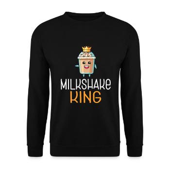 I love Milkshakes Milkshake Gift - Unisex Sweatshirt - black - Front - Alina (178cm) & Michal (187cm)