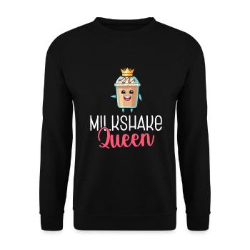 I love Milkshakes Milkshake Gift - Unisex Sweatshirt - black - Front - Alina (178cm) & Michal (187cm)