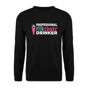 Ich liebe Milchshakes Milchshake Geschenk - Unisex Pullover - Schwarz - Vorne - Alina (178cm) & Michal (187cm)