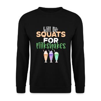 I love Milkshakes Milkshake Gift - Unisex Sweatshirt - black - Front - Alina (178cm) & Michal (187cm)