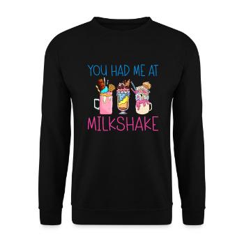 I love Milkshakes Milkshake Gift - Unisex Sweatshirt - black - Front - Alina (178cm) & Michal (187cm)