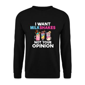 I love Milkshakes Milkshake Gift - Unisex Sweatshirt - black - Front - Alina (178cm) & Michal (187cm)