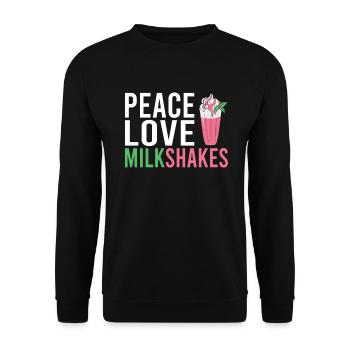 I love Milkshakes Milkshake Gift - Unisex Sweatshirt - black - Front - Alina (178cm) & Michal (187cm)