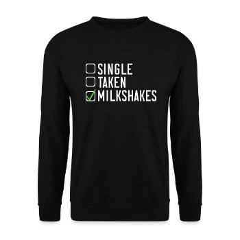 Ich liebe Milchshakes Milchshake Geschenk - Unisex Pullover - Schwarz - Vorne - Alina (178cm) & Michal (187cm)