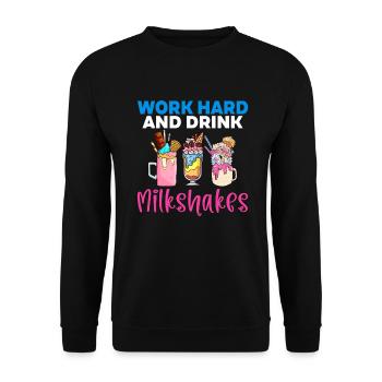 I love Milkshakes Milkshake Gift - Unisex Sweatshirt - black - Front - Alina (178cm) & Michal (187cm)
