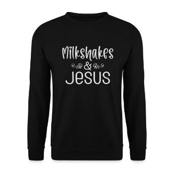 I love Milkshakes Milkshake Gift - Unisex Sweatshirt - black - Front - Alina (178cm) & Michal (187cm)