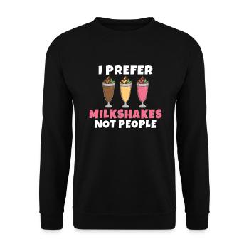 I love Milkshakes Milkshake Gift - Unisex Sweatshirt - black - Front - Alina (178cm) & Michal (187cm)