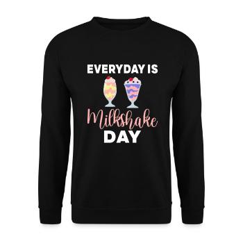 I love Milkshakes Milkshake Gift - Unisex Sweatshirt - black - Front - Alina (178cm) & Michal (187cm)