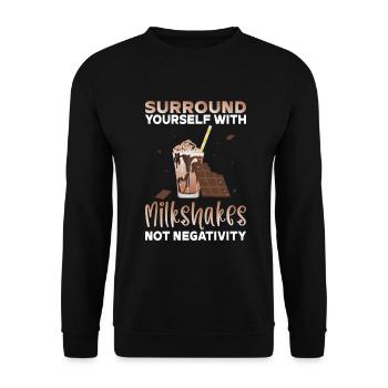 I love Milkshakes Milkshake Gift - Unisex Sweatshirt - black - Front - Alina (178cm) & Michal (187cm)