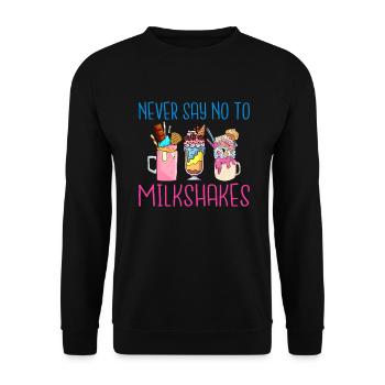 I love Milkshakes Milkshake Gift - Unisex Sweatshirt - black - Front - Alina (178cm) & Michal (187cm)