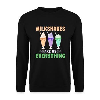 Ich liebe Milchshakes Milchshake Geschenk - Unisex Pullover - Schwarz - Vorne - Alina (178cm) & Michal (187cm)