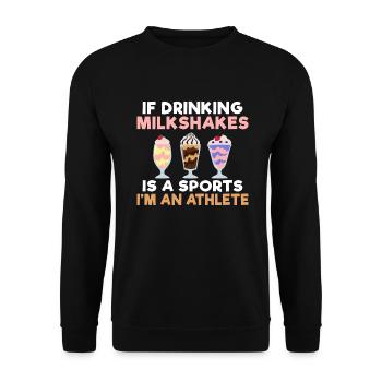 I love Milkshakes Milkshake Gift - Unisex Sweatshirt - black - Front - Alina (178cm) & Michal (187cm)