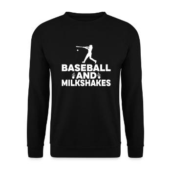 Ich liebe Milchshakes Milchshake Geschenk - Unisex Pullover - Schwarz - Vorne - Alina (178cm) & Michal (187cm)