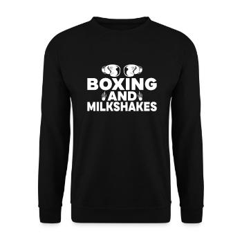 I love Milkshakes Milkshake Gift - Unisex Sweatshirt - black - Front - Alina (178cm) & Michal (187cm)