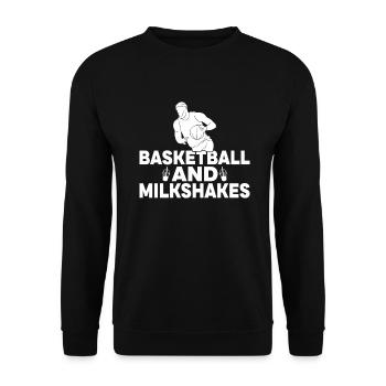 I love Milkshakes Milkshake Gift - Unisex Sweatshirt - black - Front - Alina (178cm) & Michal (187cm)
