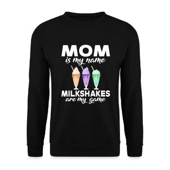 Ich liebe Milchshakes Milchshake Geschenk - Unisex Pullover - Schwarz - Vorne - Alina (178cm) & Michal (187cm)