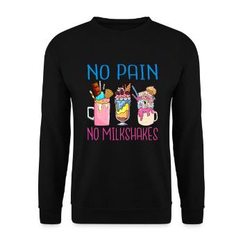 I love Milkshakes Milkshake Gift - Unisex Sweatshirt - black - Front - Alina (178cm) & Michal (187cm)