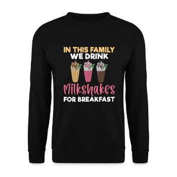 I love Milkshakes Milkshake Gift - Unisex Sweatshirt - black - Front - Alina (178cm) & Michal (187cm)