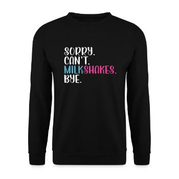 I love Milkshakes Milkshake Gift - Unisex Sweatshirt - black - Front - Alina (178cm) & Michal (187cm)