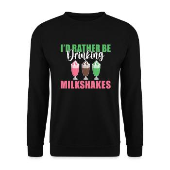 Ich liebe Milchshakes Milchshake Geschenk - Unisex Pullover - Schwarz - Vorne - Alina (178cm) & Michal (187cm)