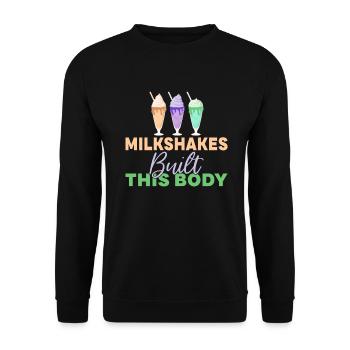 I love Milkshakes Milkshake Gift - Unisex Sweatshirt - black - Front - Alina (178cm) & Michal (187cm)