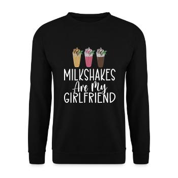 I love Milkshakes Milkshake Gift - Unisex Sweatshirt - black - Front - Alina (178cm) & Michal (187cm)