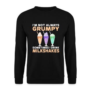 I love Milkshakes Milkshake Gift - Unisex Sweatshirt - black - Front - Alina (178cm) & Michal (187cm)