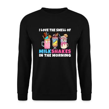 Ich liebe Milchshakes Milchshake Geschenk - Unisex Pullover - Schwarz - Vorne - Alina (178cm) & Michal (187cm)