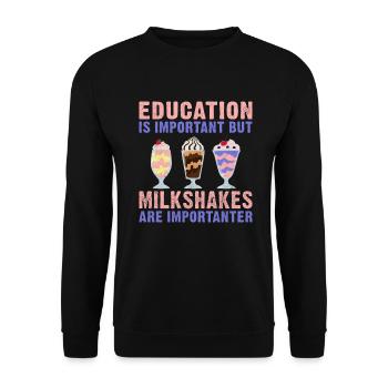 I love Milkshakes Milkshake Gift - Unisex Sweatshirt - black - Front - Alina (178cm) & Michal (187cm)