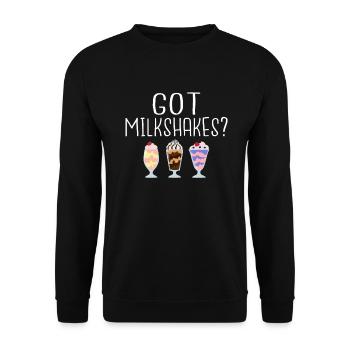 I love Milkshakes Milkshake Gift - Unisex Sweatshirt - black - Front - Alina (178cm) & Michal (187cm)